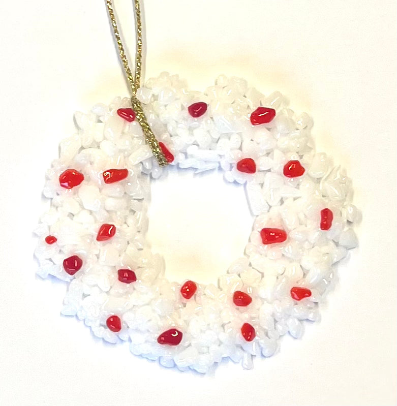 Fused Glass White Wreaths