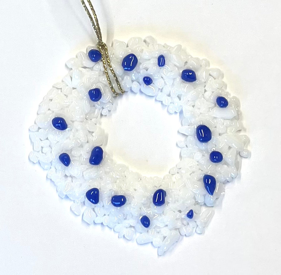 Fused Glass White Wreaths