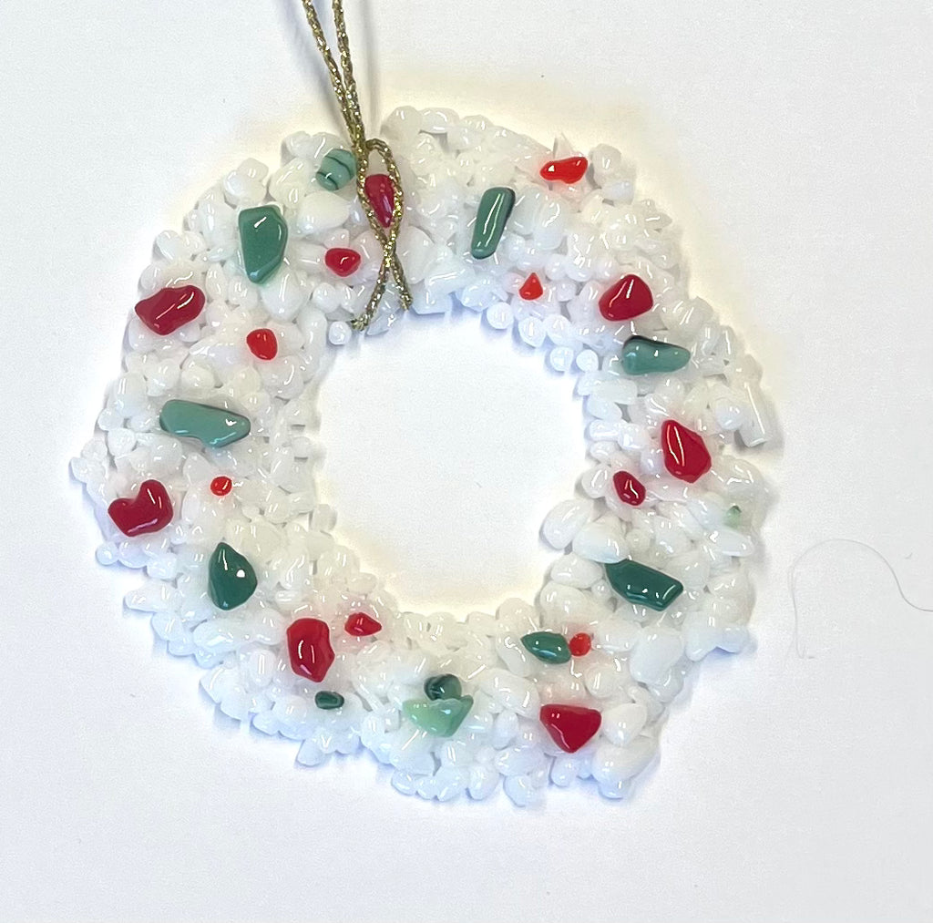 Fused Glass White Wreaths