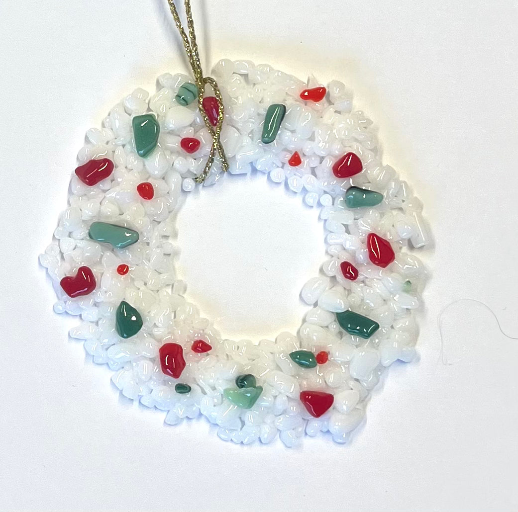 Fused Glass White Wreaths