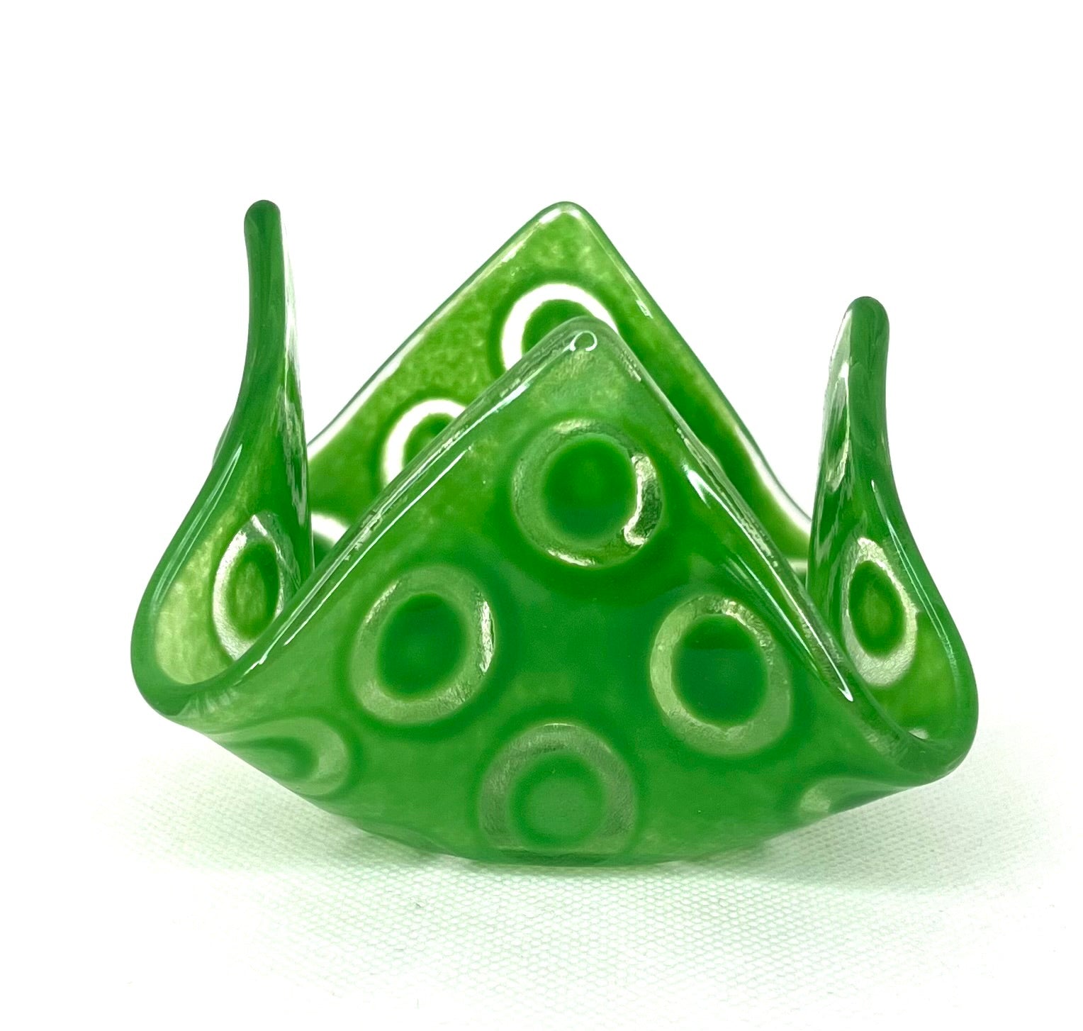 Fused Glass Handkerchief Candleholder Circles