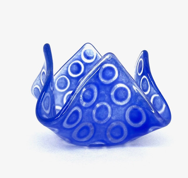 Fused Glass Handkerchief Candleholder Circles
