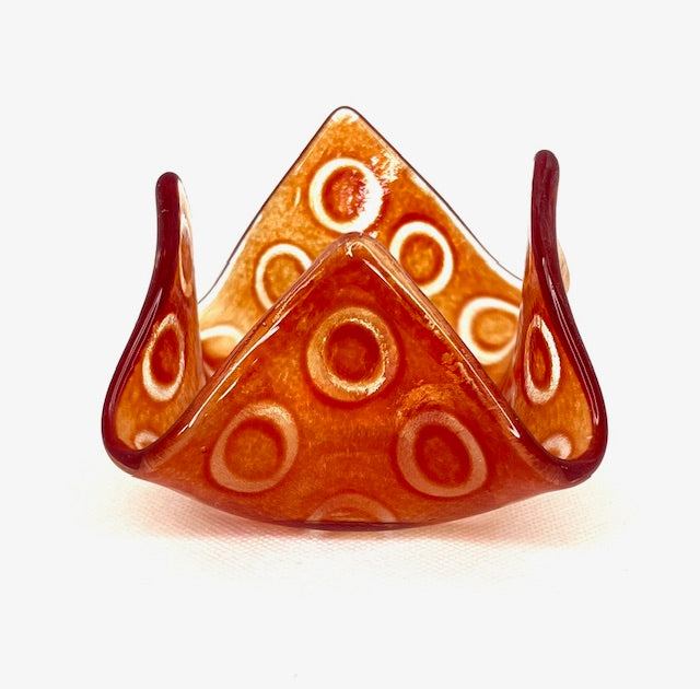 Fused Glass Handkerchief Candleholder Circles