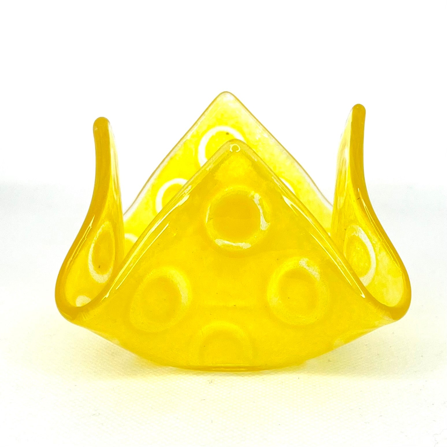 Fused Glass Handkerchief Candleholder Circles