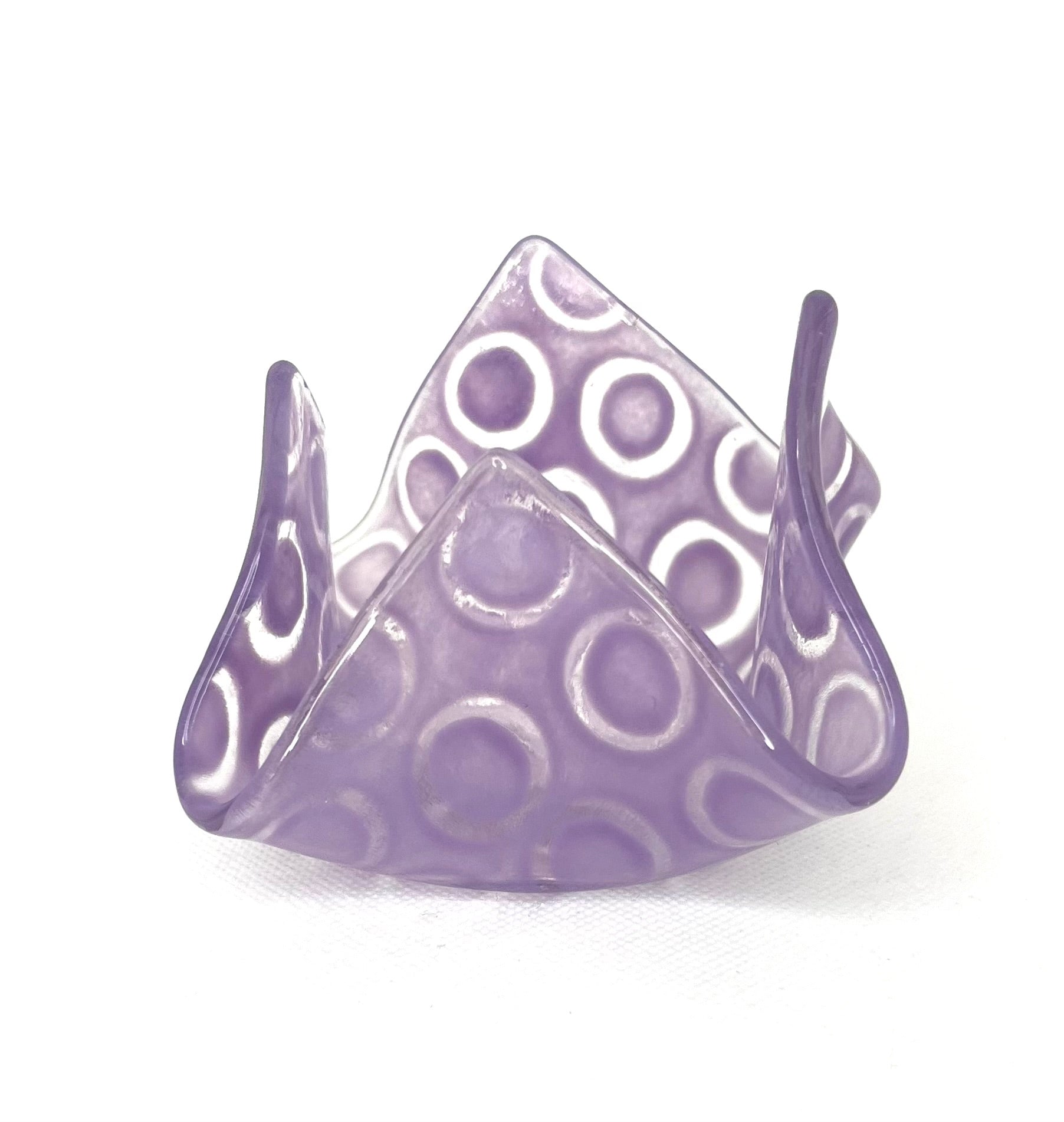 Fused Glass Handkerchief Candleholder Circles