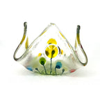 Fused Glass Handkerchief Candleholder Flowers