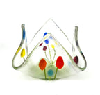 Fused Glass Handkerchief Candleholder Flowers
