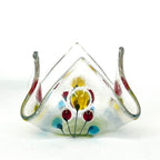 Fused Glass Handkerchief Candleholder Flowers