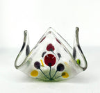Fused Glass Handkerchief Candleholder Flowers