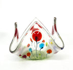 Fused Glass Handkerchief Candleholder Flowers