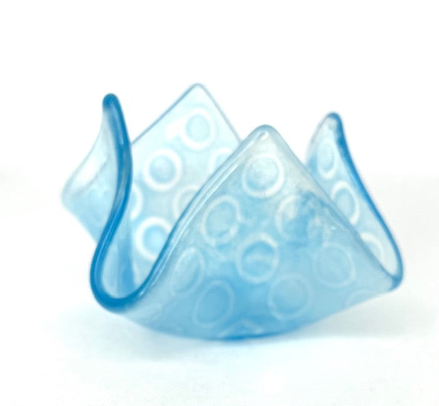 Fused Glass Handkerchief Candleholder Circles