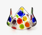 Fused Glass Handkerchief Candleholder Dots