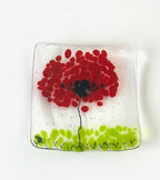 Fused Glass Floral Trinket (3.25 x 3.25)
