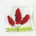 Fused Glass Floral Trinket (3.25 x 3.25)
