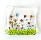 Fused Glass Floral Trinket (3.25 x 3.25)