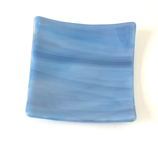 Fused Glass Floral Trinket (3.25 x 3.25)