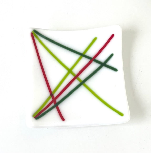 Fused Glass Floral Trinket (3.25 x 3.25)