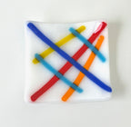 Fused Glass Floral Trinket (3.25 x 3.25)