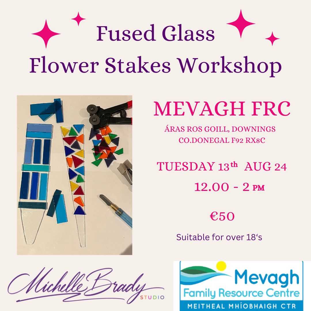 Fused Glass Flower Stakes Workshop Adults – Downings - Michelle Brady ...