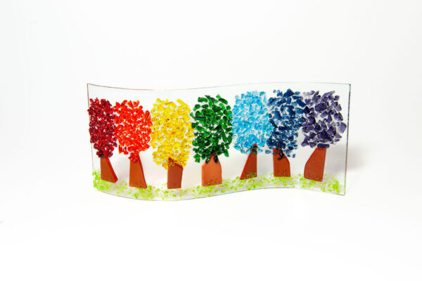 Charka / Rainbow Tree Fused Glass Wave - Image 2