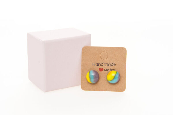 Fused Glass Stud Earrings - Image 4